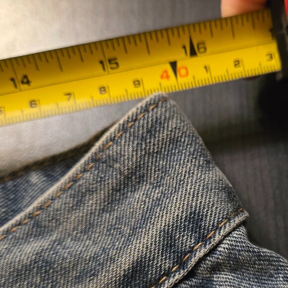 New Cool Distressed Ripped Sequin Wide Leg Jeans size L 30-31 - Picture 6 of 9